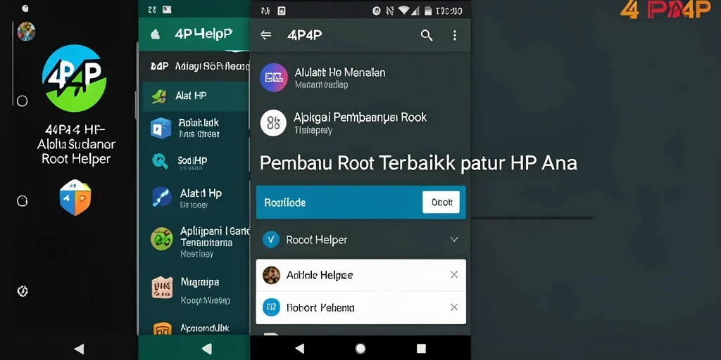 Screenshot utama 4P4P dengan antarmuka Root Helper yang intuitif dan fungsional.