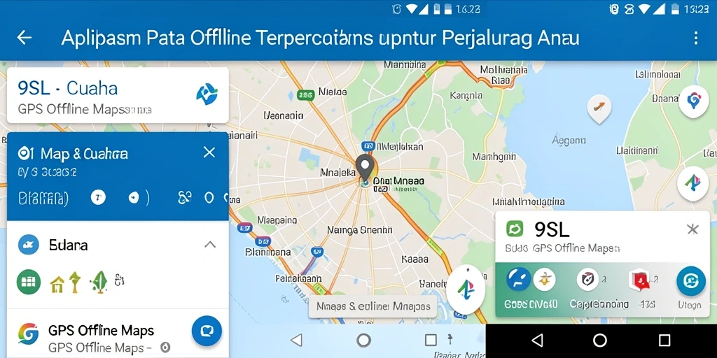 Tampilan antarmuka aplikasi GPS Offline Maps 9SL yang user-friendly.