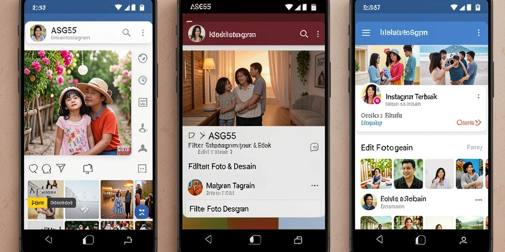 Antarmuka aplikasi ASG55 yang intuitif untuk filter Instagram.