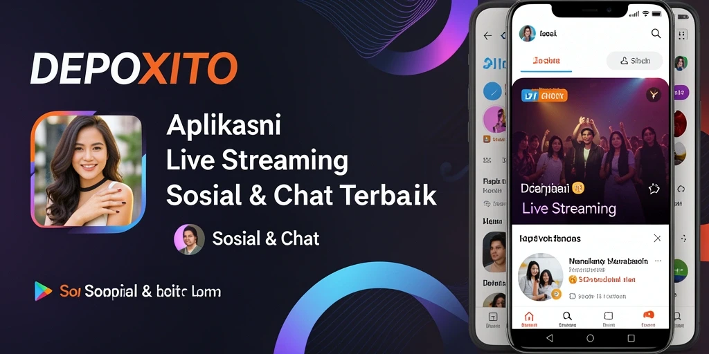 Tampilan antarmuka aplikasi Live Streaming DEPOXITO yang menarik dan interaktif.