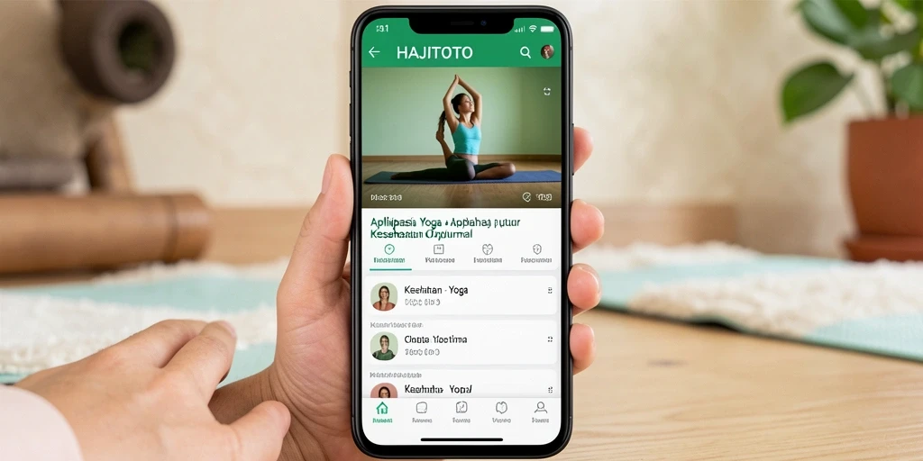 Antarmuka aplikasi HAJITOTO yang menarik dan intuitif untuk latihan Yoga.