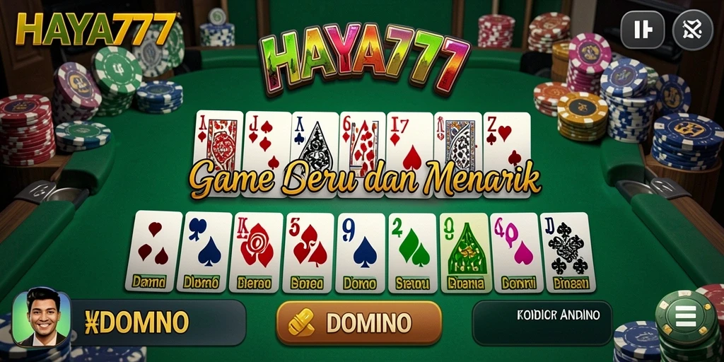 Antarmuka HAYA777 yang menarik dan fungsional untuk permainan domino.
