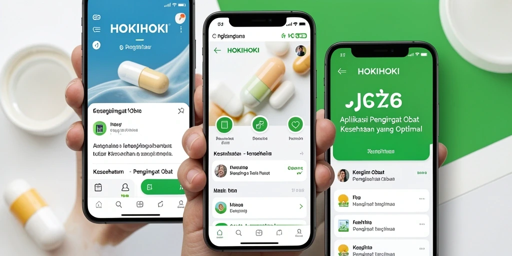 Antarmuka HOKIHOKI yang jelas untuk pengingat obat.