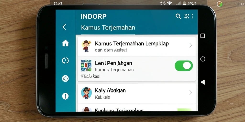 Tampilan antarmuka aplikasi INDORP yang sederhana dan fungsional.