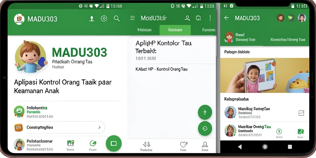 Antarmuka aplikasi MADU303 untuk kontrol orang tua yang ramah pengguna.