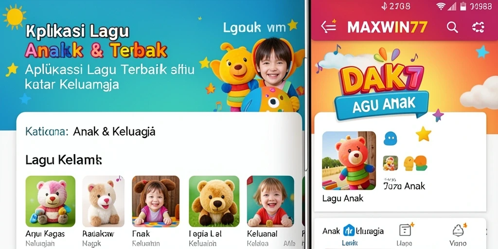Antarmuka aplikasi MAXWIN77 yang ramah anak dan menarik.