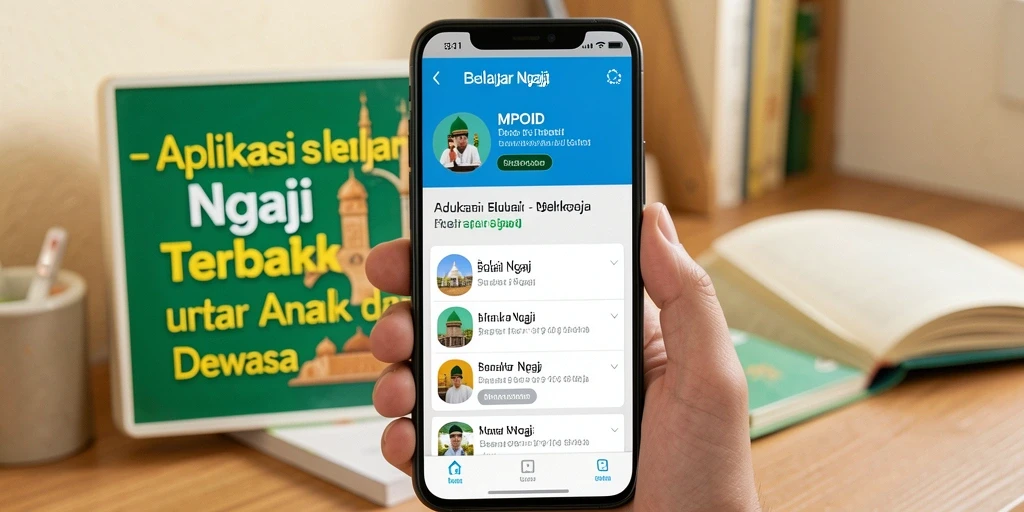 Tampilan antarmuka interaktif aplikasi MPOID untuk belajar ngaji.