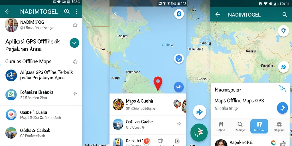 Antarmuka intuitif NADIMTOGEL untuk navigasi offline.