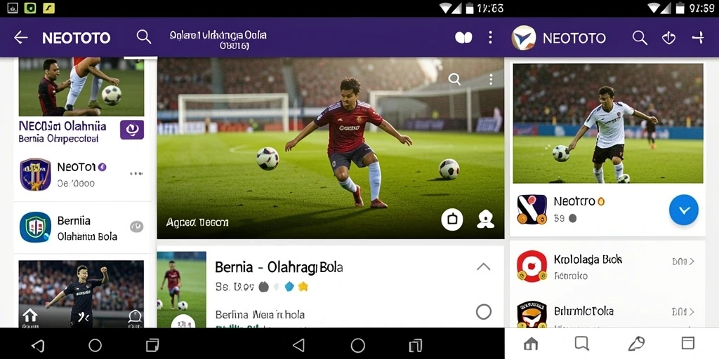 Antarmuka NEOTOTO yang informatif dan menarik untuk berita olahraga bola.