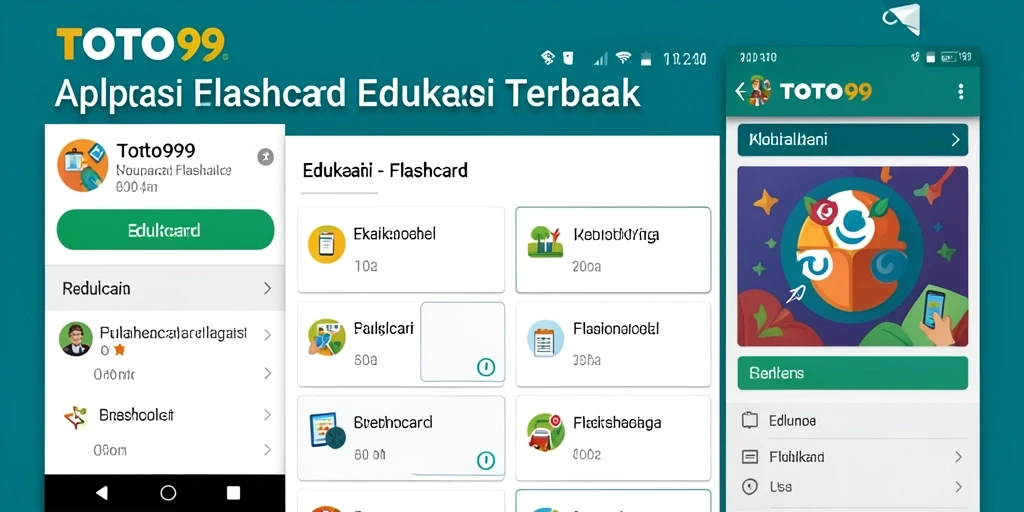 Antarmuka aplikasi TOTO99 yang menarik untuk belajar Flashcard.