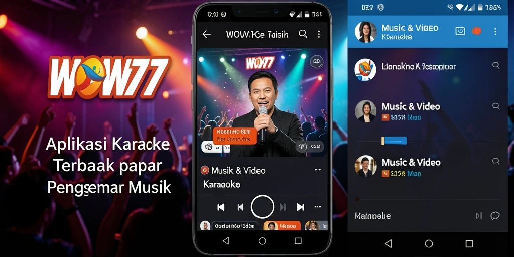 Tampilan antarmuka WOW77 yang modern dan mudah digunakan untuk Karaoke.